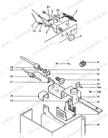 Взрыв-схема холодильника Electrolux RM2262 - Схема узла Gas-equipment